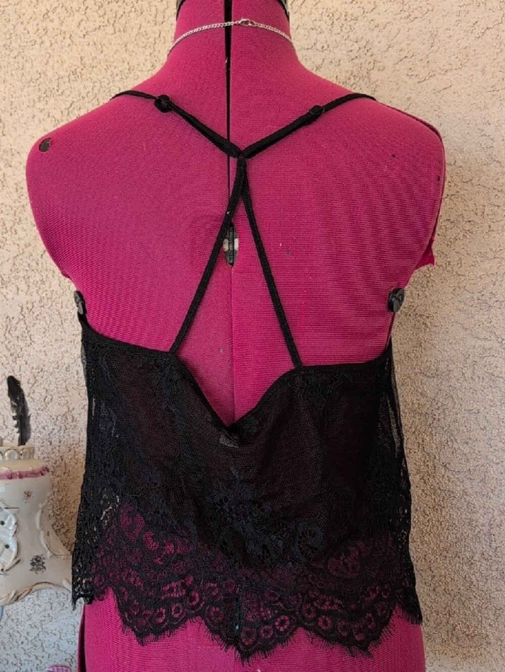 2 Pc lingerie By In Bloom Sz M Sheer Lace Cami &  Bottoms- Black - Picture 5 of 10